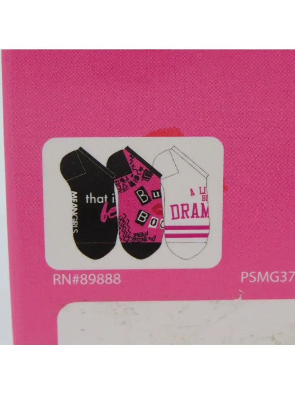 NEW Mean Girls 3 Pairs Women Socks Size 4-10 Burn Book Pink Black Novelty Movie